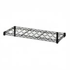 Thumbnail image #1 for 1880 Hospitality Focus Foodservice FFWS1436BK Single Cradle Wire Wine Shelf, 36"W x 14"D, Holds 9 750 mL Bottles, Black Epoxy