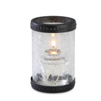 Thumbnail image #1 for Sterno Industrial Chic 80304 Glass Cylinder Candle Lamp, Bronze Accent Rings, Clear Crackle Finish, 5 in.