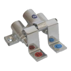 Thumbnail image #1 for GSW USA AA-202G Foot-Operated Self-Closing Pedal Valve, Red & Blue Brass Pedals, 1/2" NPT Female Connections, Chrome-Plated Body Case of 100