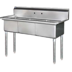 Thumbnail image #1 for Blue Air FSE LLC BS3-18-12/N 3-Compartment Commercial Sink, No Drainboard, 18" x 18" x 12" Bowls, Stainless Steel, Legs