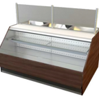 Thumbnail image #1 for RPI Industries Stratus SCRFC72R-SSII 72" Self-Contained Open-Air Display/Work Station, 1 Glass Shelf, Stainless Steel Deck