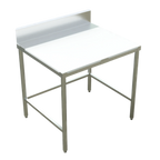 Thumbnail image #2 for Winholt Equipment DPTB-2448 Poly Top Work Table, 48"W x 24"D x 34"H, 5/8" Top, 6" Backsplash, Stainless Steel Base