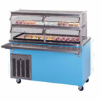 Thumbnail image #1 for Piper Products/Servolift Eastern Reflections R6-CM Refrigerated Cold Pan Serving Counter, 6-Pan, Mobile, Stainless Steel Top, 96"