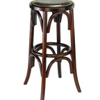 Thumbnail image #1 for G & A Commercial Seating Cross Back 188PS 30"H Backless Barstool with Upholstered Padded Seat, Footrest, Oak Bentwood Frame