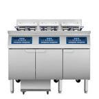 Thumbnail image #1 for Atosa AEFF-50-3 Triple Vat Electric Fryer, 51"W, (3) 50 lb Capacity, Stainless Steel, Built-In Filtration