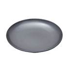 Thumbnail image #1 for Korin Inc Tessa Black PLL-305 Ceramic Coupe Rim Plate, 9" Round, Gunmetal Sheen