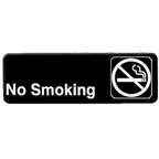 Thumbnail image #1 for Thunder Group PLIS9311BK No Smoking Information Sign, 9" x 3", Self-Adhesive, White Lettering on Black Background Case of 144