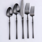 Thumbnail image #1 for Kadra Kitchenware Vikko Dine VF-30-IB-SET 20-Piece Flatware Set, Service for 4, Brushed Full Black, 18/10 Stainless Steel