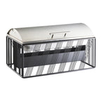 Thumbnail image #1 for Cal-Mil Portland 4113-13 Rectangular 8-qt Canned-Heat Chafer with Hinged Stainless Steel Cover, Induction Ready, Black Wire