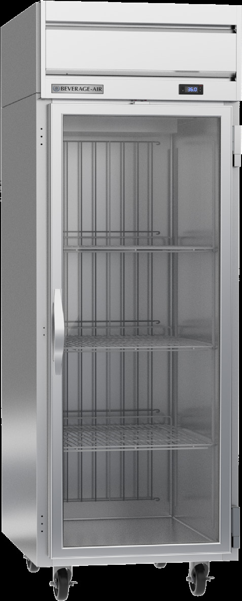Product image #5 for Beverage-Air Horizon Series HRS1HC-1G One-Section Reach-In Refrigerator with Glass Door, 22.28 Cu. Ft., Top-Mounted Self-Contained Refrigeration