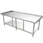 Thumbnail image #1 for ATSMFG MET MET-ES-3072 ATS MFG Equipment Stand, 72"W x 30"D x 24"H, 18/430 Stainless Steel Top & Undershelf, 1.5" Side/Rear Upturn