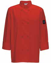 Product image #2 for Signature Chef Mulholland Men's Tapered Fit Double-Breasted Chef Jacket, Red, Medium