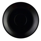 Thumbnail image #1 for CAC China Las Vegas LV-36-BLK Round Ceramic Cup Saucer, Black, 4.5 in, Rolled Edge Case of 3 Dozen