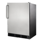 Thumbnail image #1 for Summit Commercial FF7BKSSTBADA 1-Section Undercounter Refrigerator, 5.5 cu. ft., Solid Stainless Steel Door, Black Exterior