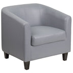 Thumbnail image #1 for Flash Furniture BT-873-GY-GG Gray Bonded Leather Guest/Reception Chair with Barrel Back and Sloping Arms