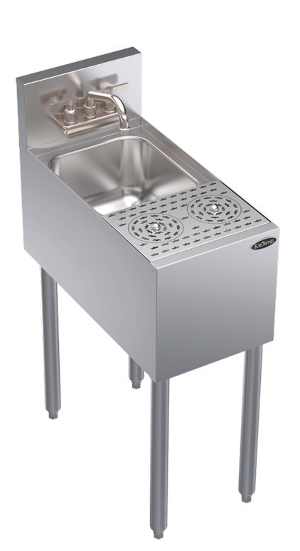 Product image #6 for Krowne Royal Series 12-Inch x 24-Inch Underbar Speed Station with Dual Glass Rinser Faucets and Dump Sink