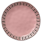 Thumbnail image #1 for Libbey Dulcet DULCET-1P Round Stoneware Plate, 10-5/8" Diameter, Pink with Lines & Dots