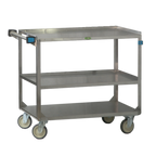 Thumbnail image #1 for Lakeside Manufacturing 444ES Stainless Steel Utility Cart, 3-Tier, Solid Shelves, 500 lb Capacity