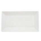 Thumbnail image #1 for CAC China Tango TGO-RT51 Rectangular Porcelain Platter, 14-1/2" x 8-1/4", Embossed Rim, Bone White 1 Dozen