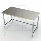 Thumbnail image #1 for AERO Manufacturing 3TGX-2436 304 Stainless Steel Work Table, 36W x 24D x 35H, 16-Gauge Top, Galvanized Legs with Side & Rear Cross Bracing
