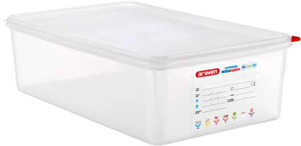 Product image #2 for Araven 22.2 Qt GN 1/1 Rectangular Food Storage Container with Airtight Lid, Clear Polypropylene