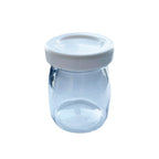 Thumbnail image #1 for Kadra Kitchenware Kayali 22034-B 4 oz Glass Condiment Jar with White Plastic Lid Case of 24
