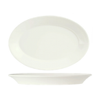 Thumbnail image #1 for Libbey Slenda 905356822 Porcelain Oval Platter, 11-3/4" x 8-1/4" x 1-1/4"H, Wide Rim, Footed, White