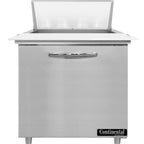 Thumbnail image #2 for Continental Refrigerator Designer Line D32N8C 32-Inch Stainless Steel Sandwich Prep Table, 1 Door, 8-Pan