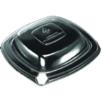 Thumbnail image #1 for Dinex Proex DXL500PDCLR Dome Lid for Square Side Dish Container, Clear Polystyrene