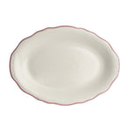 Thumbnail image #1 for Steelite International HL Ivory HL52763928 Oval China Platter, 12.625" x 9.75", Carolyn Styleline Rose, Scalloped Edge 1 Dozen