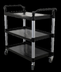 Thumbnail image #4 for Omcan Black Plastic 3-Shelf Bussing Cart with 19.5 x 31 in Tray, 198 lb Capacity