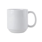 Thumbnail image #1 for Tuxton China DuraTux®© BPM-110J 11 oz Porcelain White Stackable Coffee Mug with Handle Case of 2 Dozen