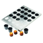 Thumbnail image #1 for Matfer Bourgeat Exoglass 347416 25-Cavity Cannelé Baking Set with Stainless Steel Tray, Nonstick Composite Molds, 15-3/4 x 11-3/4