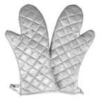 Thumbnail image #1 for Chef Revival CLOMS26SL Elbow-Length Silicone Oven/Freezer Mitt Pair, 16 in, Up to 350°F, Silver Case of 12 Pair