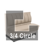 Thumbnail image #1 for ATSMFG ATS AT&S-ATQ-LXL36-6CH GR7 Alex Laminate Three Quarter Circle Booth, single, 48" x 90" x 90" x 48"long x 36" high, 6-channel back, Laminate