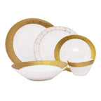 Thumbnail image #1 for Kadra Kitchenware Vikko Shine VS-2017-SG 20-Piece Gold Dinnerware Set, 4 Each of 4 Plate Types and Soup Bowls Case of 12