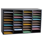 Thumbnail image #1 for Alpine Industries ADI500-36-BLK 36-Compartment Adjustable Wood Paper Sorter/Literature File Organizer, Black Finish