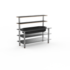 Thumbnail image #1 for Steelite International Mogogo, Modular MGCMLC03MSXF 5-Tier Modular Buffet Back Bar with Insulated Ice Well, 71 x 29-1/2 x 60-1/2 in
