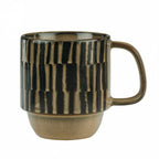 Thumbnail image #1 for Libbey Afar AFAR-8C 12 oz Stackable Ceramic Coffee Mug, Cream, Tribal Design