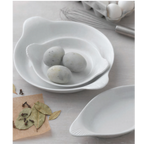 Thumbnail image #2 for Vertex China Market Buffet WRO-8-P Welsh Rarebit & Gratin Dish, 8 oz, Oval, Eared, Rolled-Edge White China Case of 3 Dozen