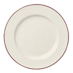 Thumbnail image #1 for Steelite International HL Ivory HL44463931 Round China Plate, 10-5/8", Rolled Edge, Maroon Line 1 Dozen
