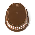 Thumbnail image #2 for New Star Foodservice Inc. 44003 Stackable Oval Fast Food Basket, 10-1/2" x 7", Plastic, Brown Case of 3 Dozen