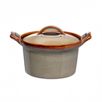 Thumbnail image #1 for 1880 Hospitality Rustic by Oneida® L6753066676 Porcelain Round Casserole with Lid and Handles, 16 oz, 6-1/2" 1 Dozen
