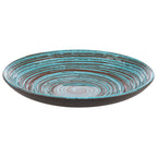 Thumbnail image #1 for Libbey APS Germany - Cancun APS 85204 10" Deep Coupe Melamine Plate, Brown/Blue Spiral, 27 oz