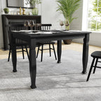 Thumbnail image #2 for Flash Furniture KER-T-799-BLK-47-GG 47" Rectangular Solid Wood Dining Table with Turned Wooden Legs, Black Finish