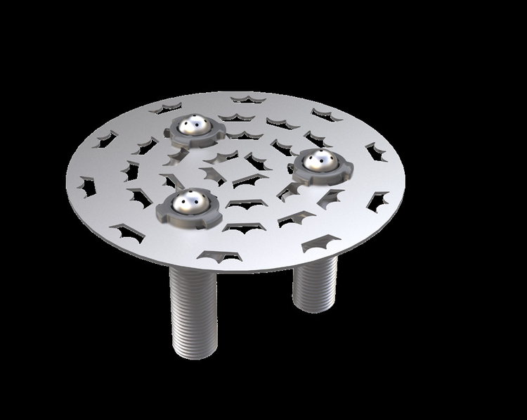Product image #2 for Krowne Royal Series Underbar Triple Spray Pitcher Rinser, 6 Inch Diameter, Stainless Steel