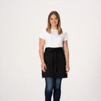 Thumbnail image #1 for Chef Works AHN09-BLK-0 Half Bistro Apron, 20"L x 30"W, Black, 65% Polyester/35% Cotton, Concealed Pen Pockets