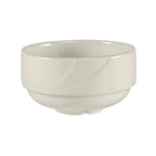 Thumbnail image #1 for Tuxton China San Marino ASU-043 Handled Soup Cup, 10-1/2 oz, Ceramic, Stackable, Pearl White Case of 2 Dozen