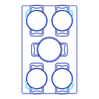 Thumbnail image #1 for TableCraft Products CW1020E3 Stainless Steel Hot Food Template, 13-1/2" x 21-5/8"