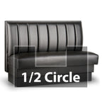 Thumbnail image #1 for JustChair Manufacturing JBSB-UCH-HC-42-GR1/COM Half-Circle Banquette Booth, 2-Corner, 42"H, Upholstered Vertical-Channel Back and Seat